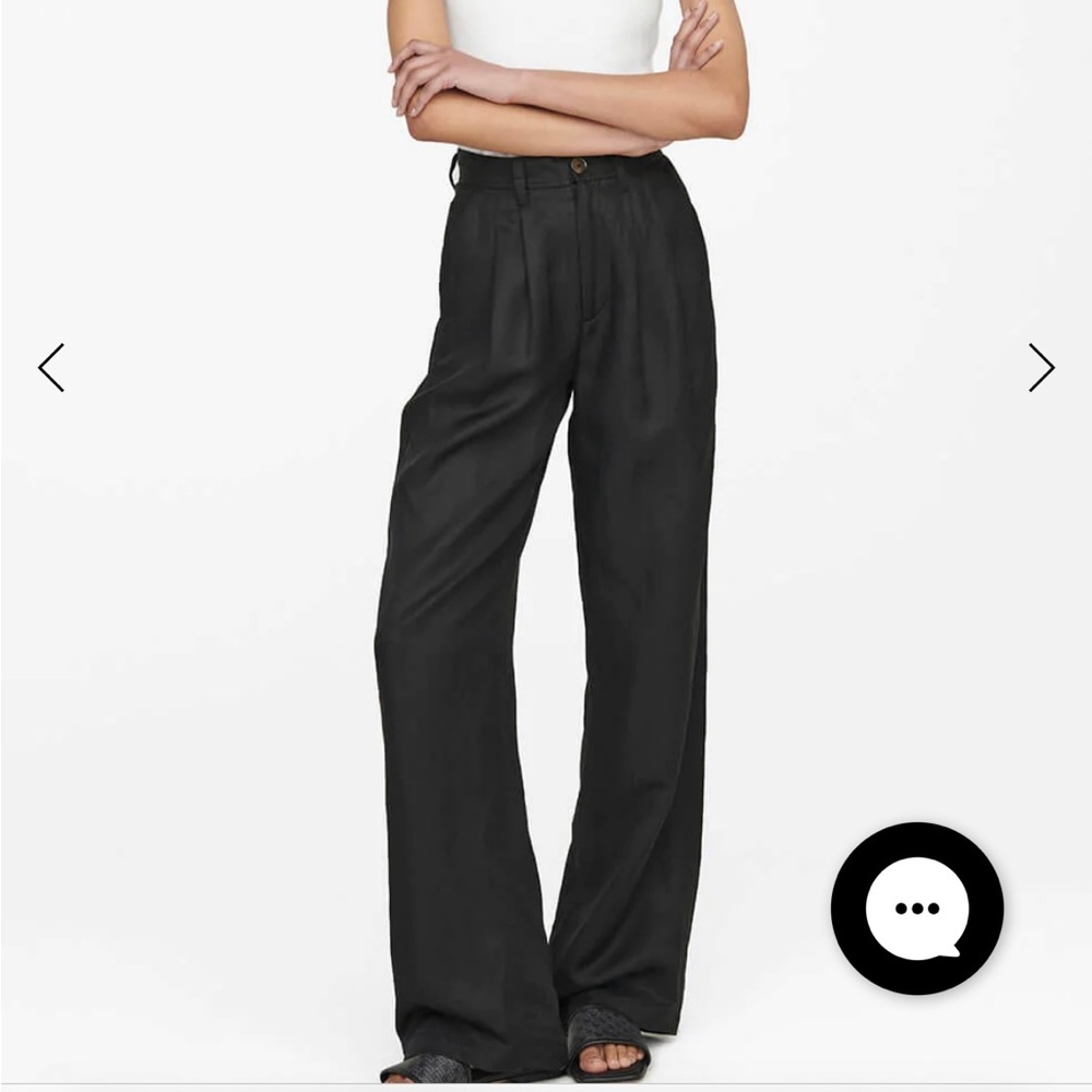 Anine Bing Black Wide-Leg Trousers
